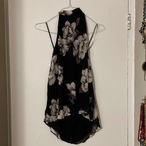 Pleated Floral Halter Top